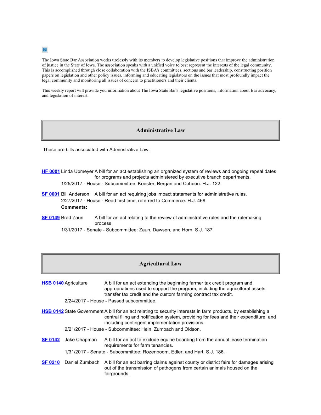 Administrative Law Agricultural