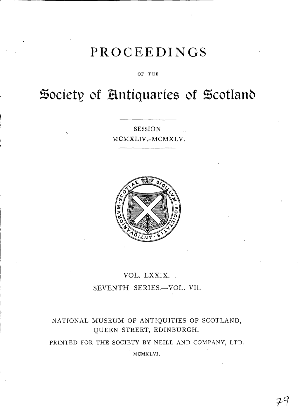 Society of Hntiquaries of Scotlanb