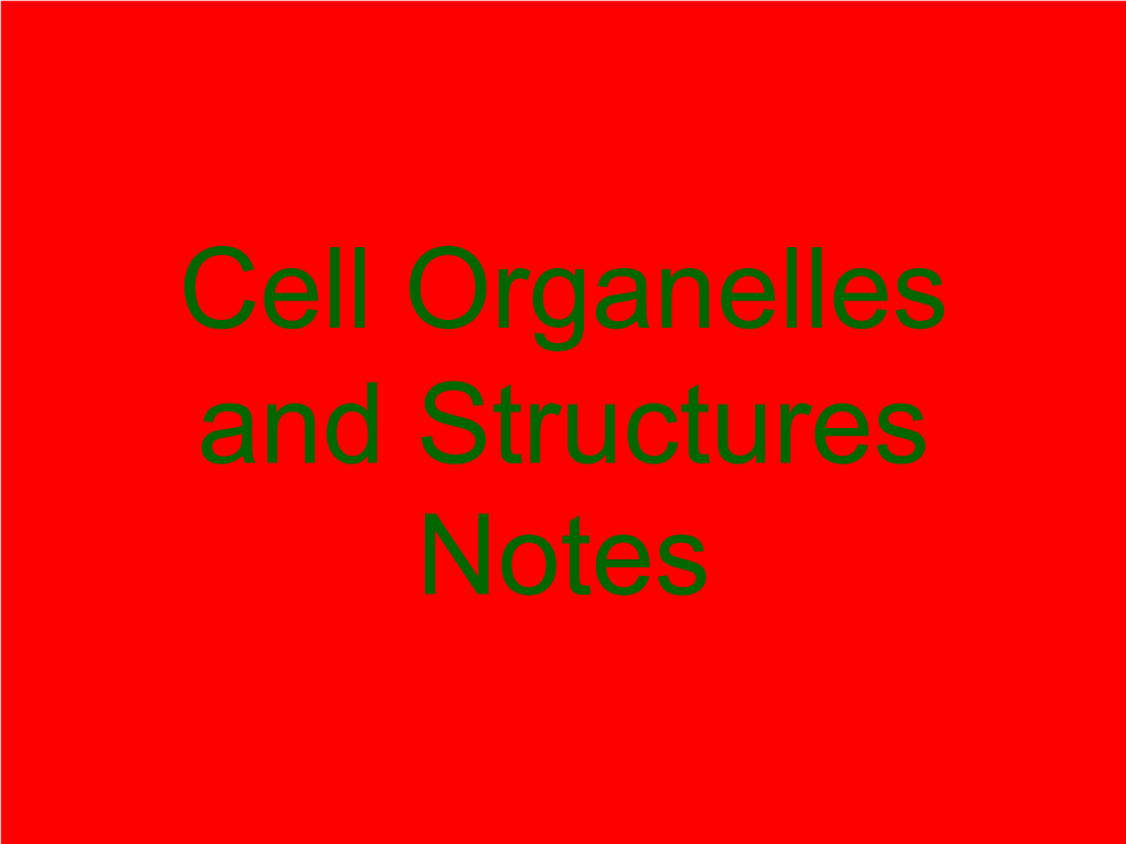 Cell Organelles and Structures Notes What Is a Cell?