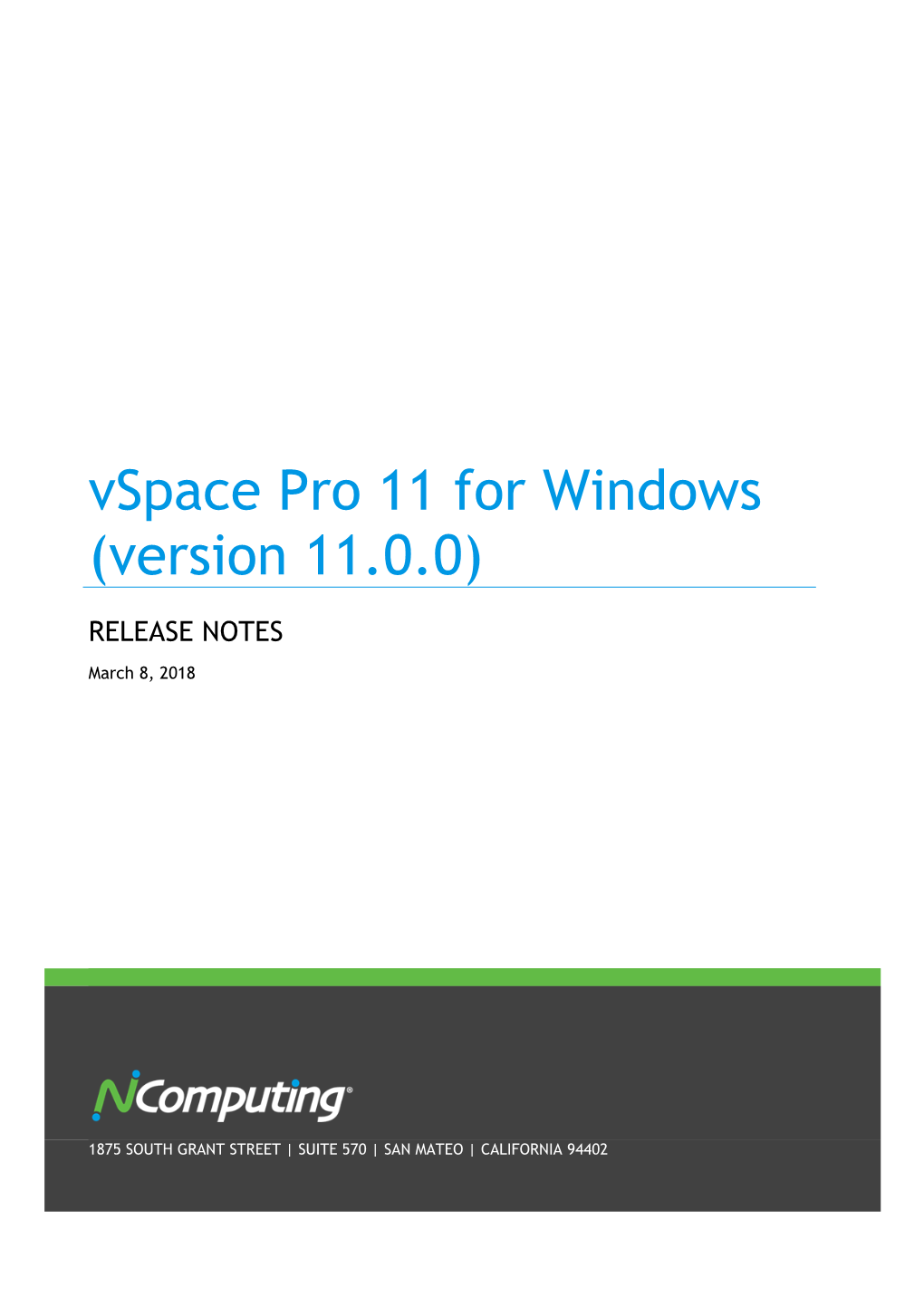 Vspace Pro 11 for Windows (Version 11.0.0)