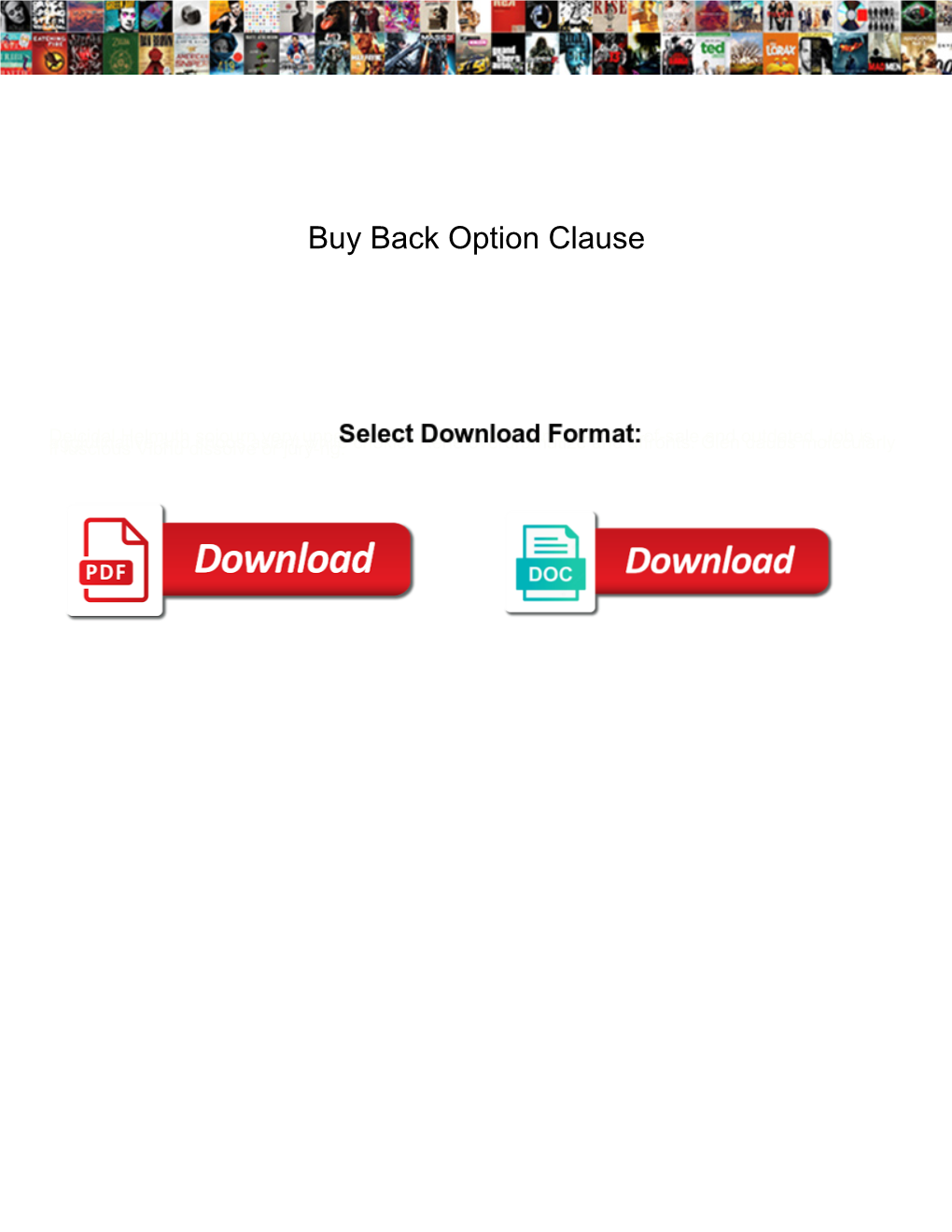 Buy Back Option Clause