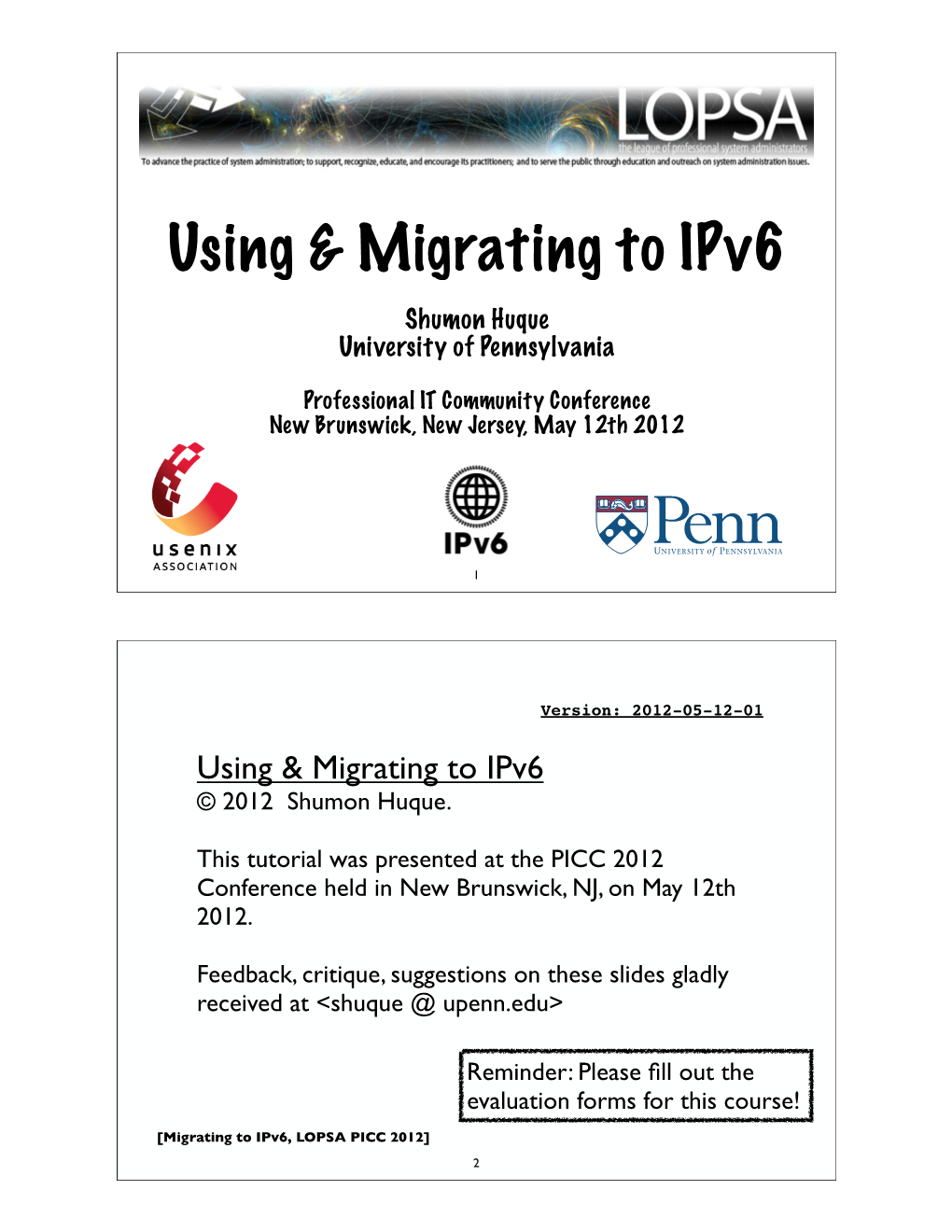 Using & Migrating to Ipv6