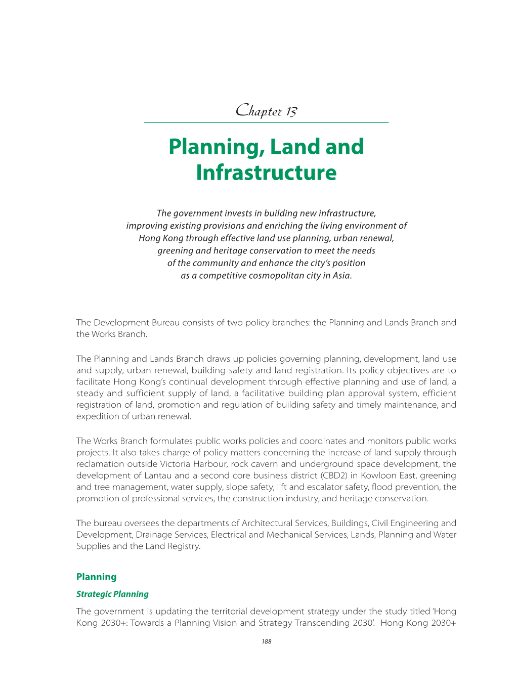 Planning, Land and Infrastructure