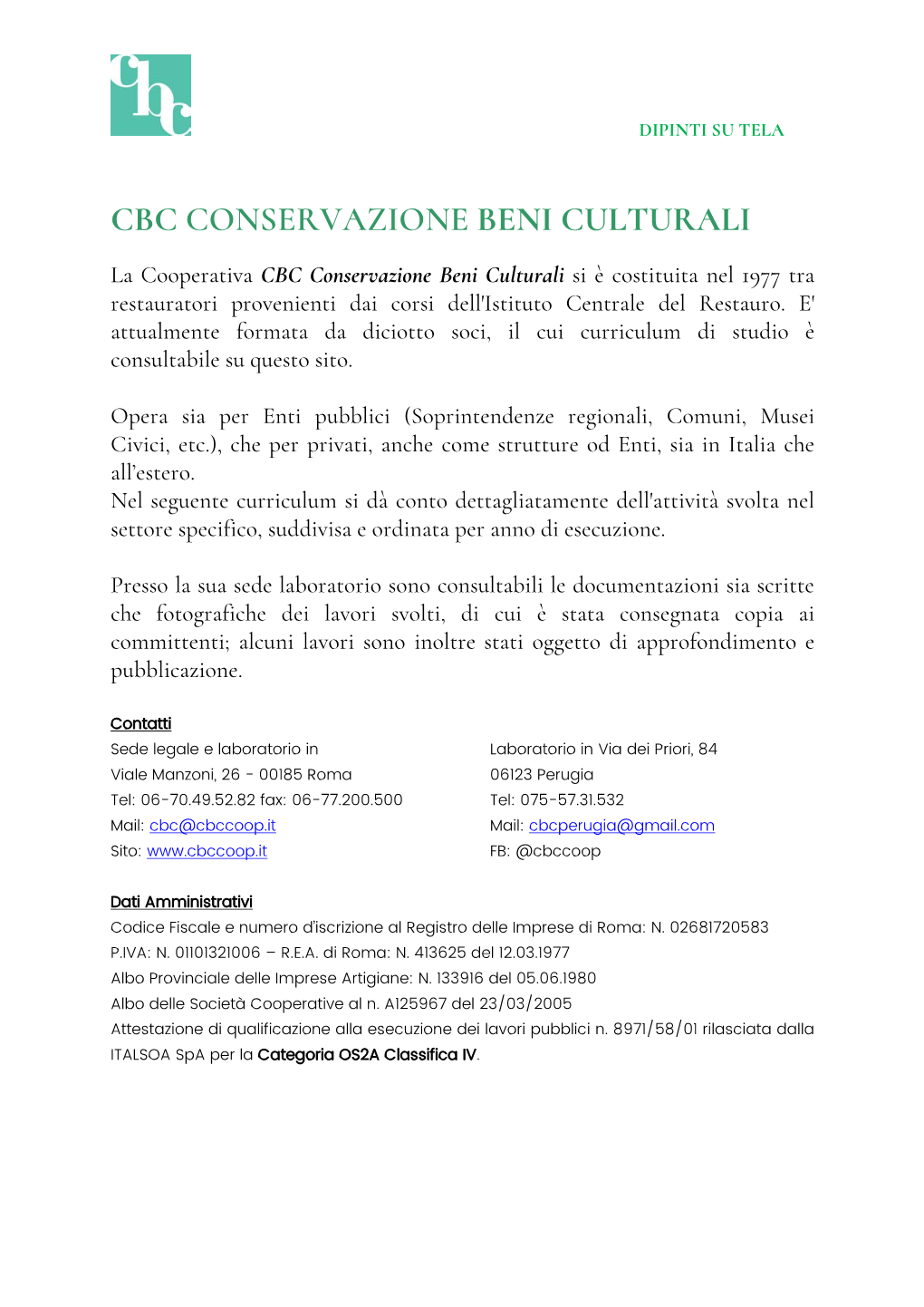 Cbc Conservazione Beni Culturali