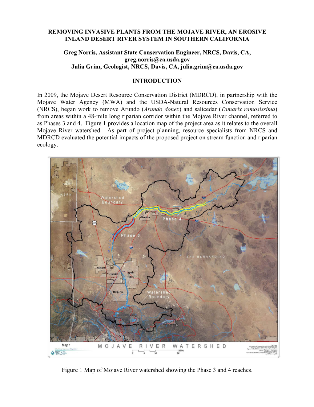 Removing Invasive Plants from the Mojave River, an Erosive Inland Desert River System in Southern California