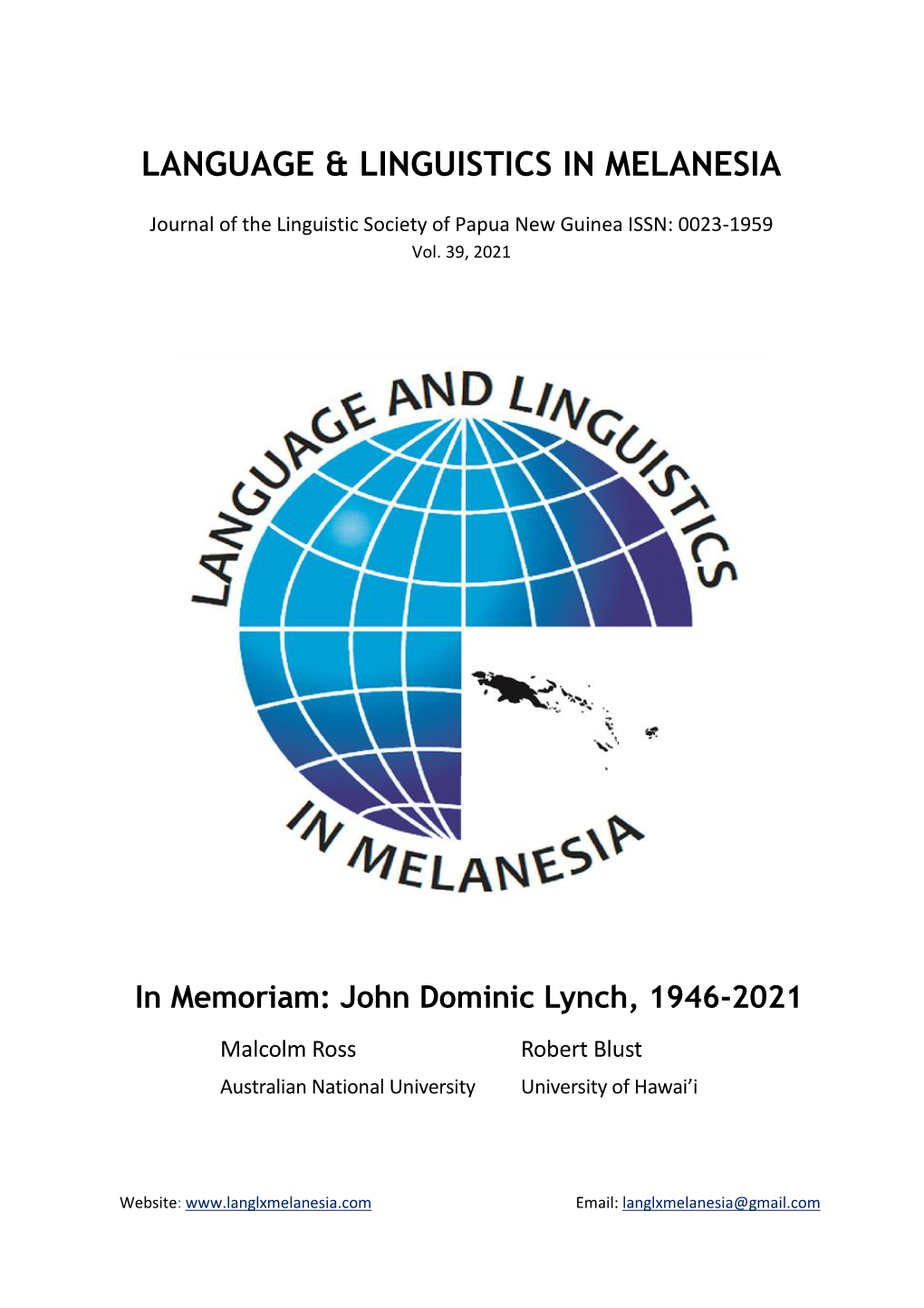 Language & Linguistics in Melanesia