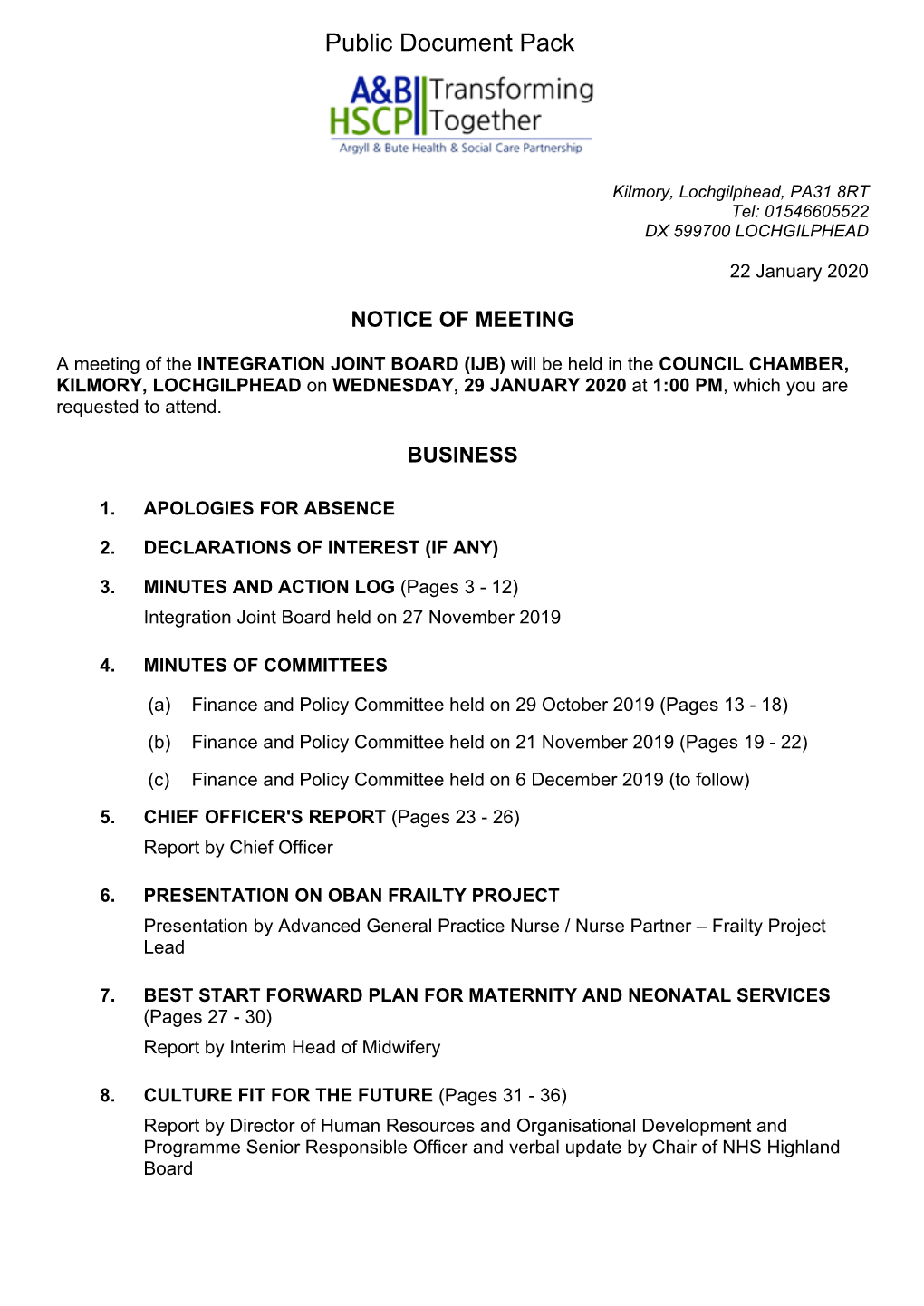 Public Pack)Agenda Document for Integration Joint Board (IJB