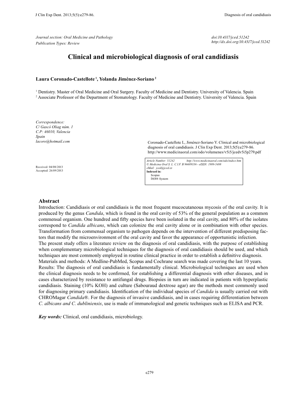 Clinical and Microbiological Diagnosis of Oral Candidiasis