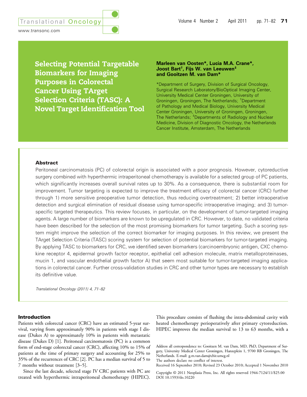 Selecting Potential Targetable Biomarkers For