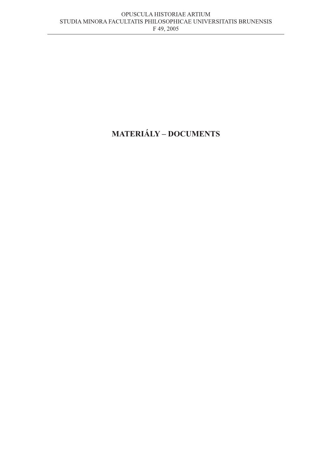 Materiály – Documents
