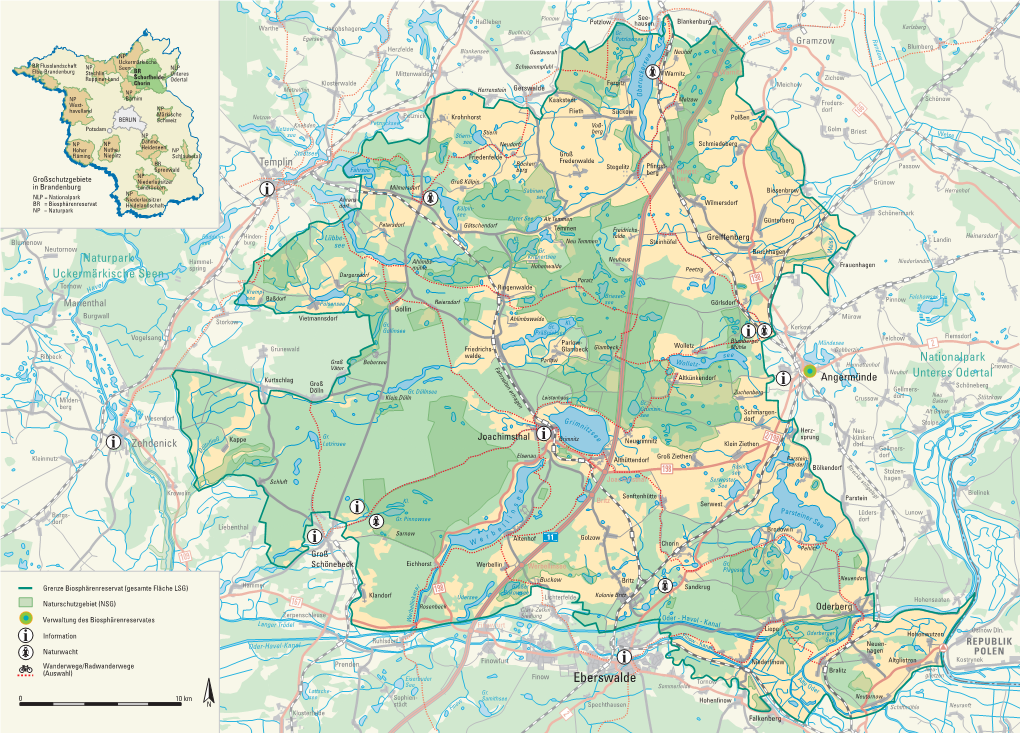 Übersichtskarte Biosphärenreservat Schorfheide-Chorin