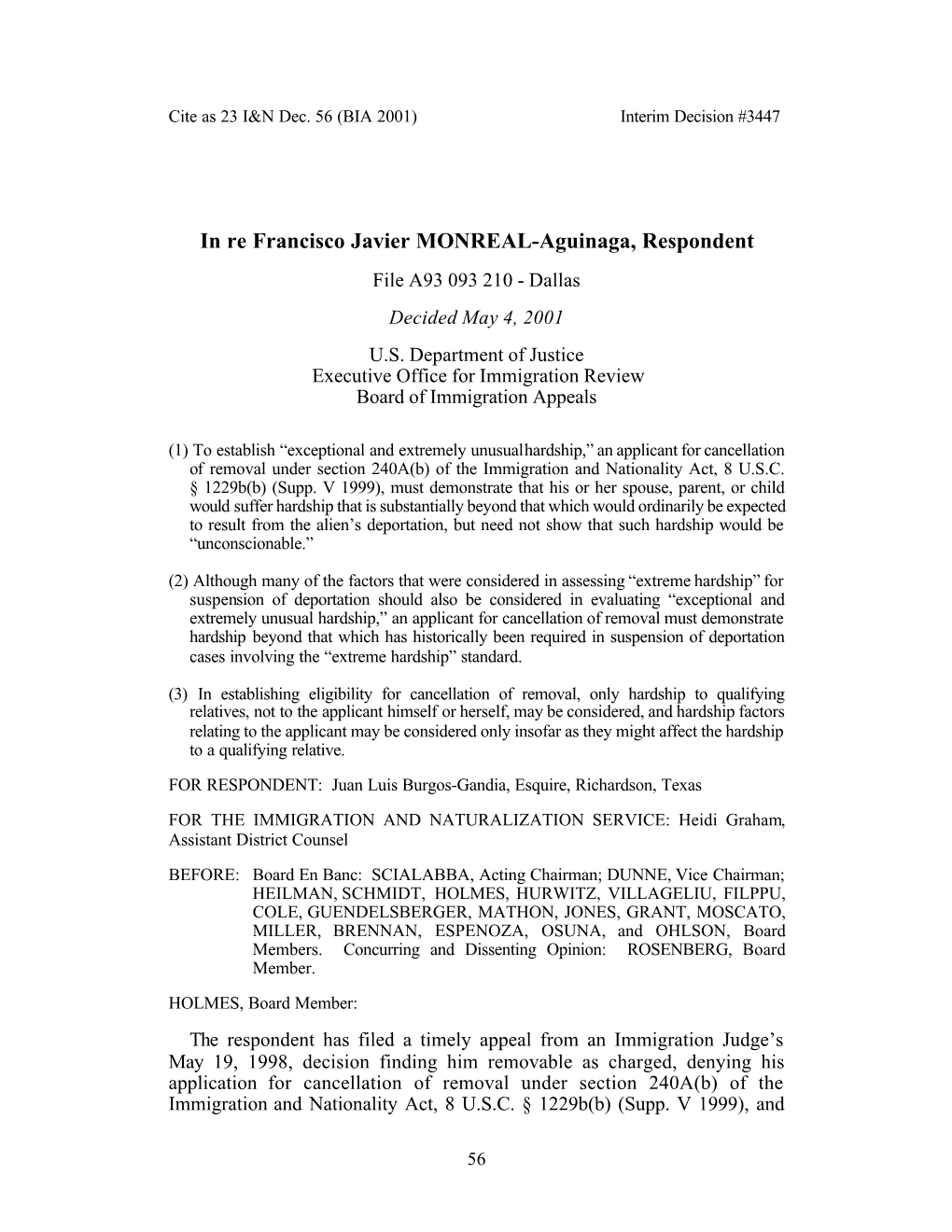 Extremely Unusual Hardship,” an Applicant for Cancellation of Removal Under Section 240A(B) of the Immigration and Nationality Act, 8 U.S.C