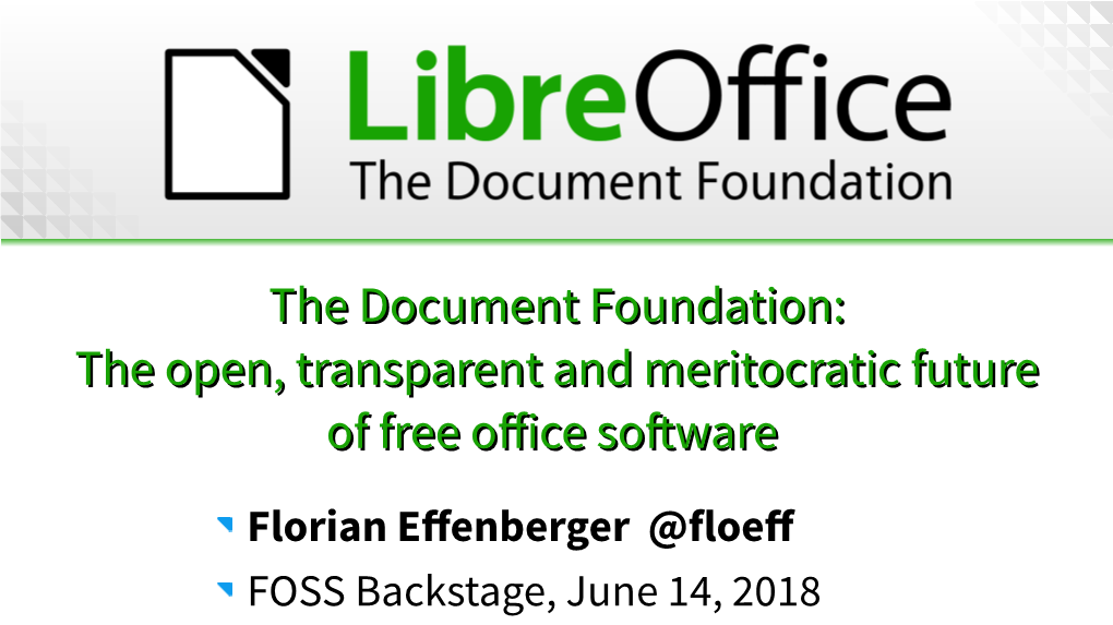 The Document Foundation Also Active in Infrastructure and Marketing