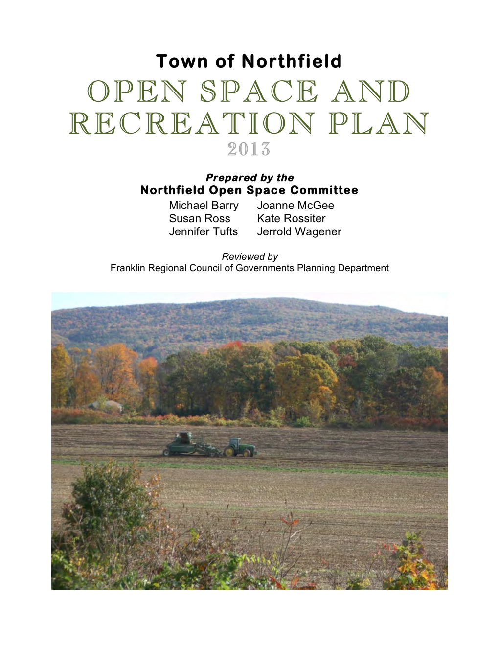 Open Space and Recreation Plan 2013