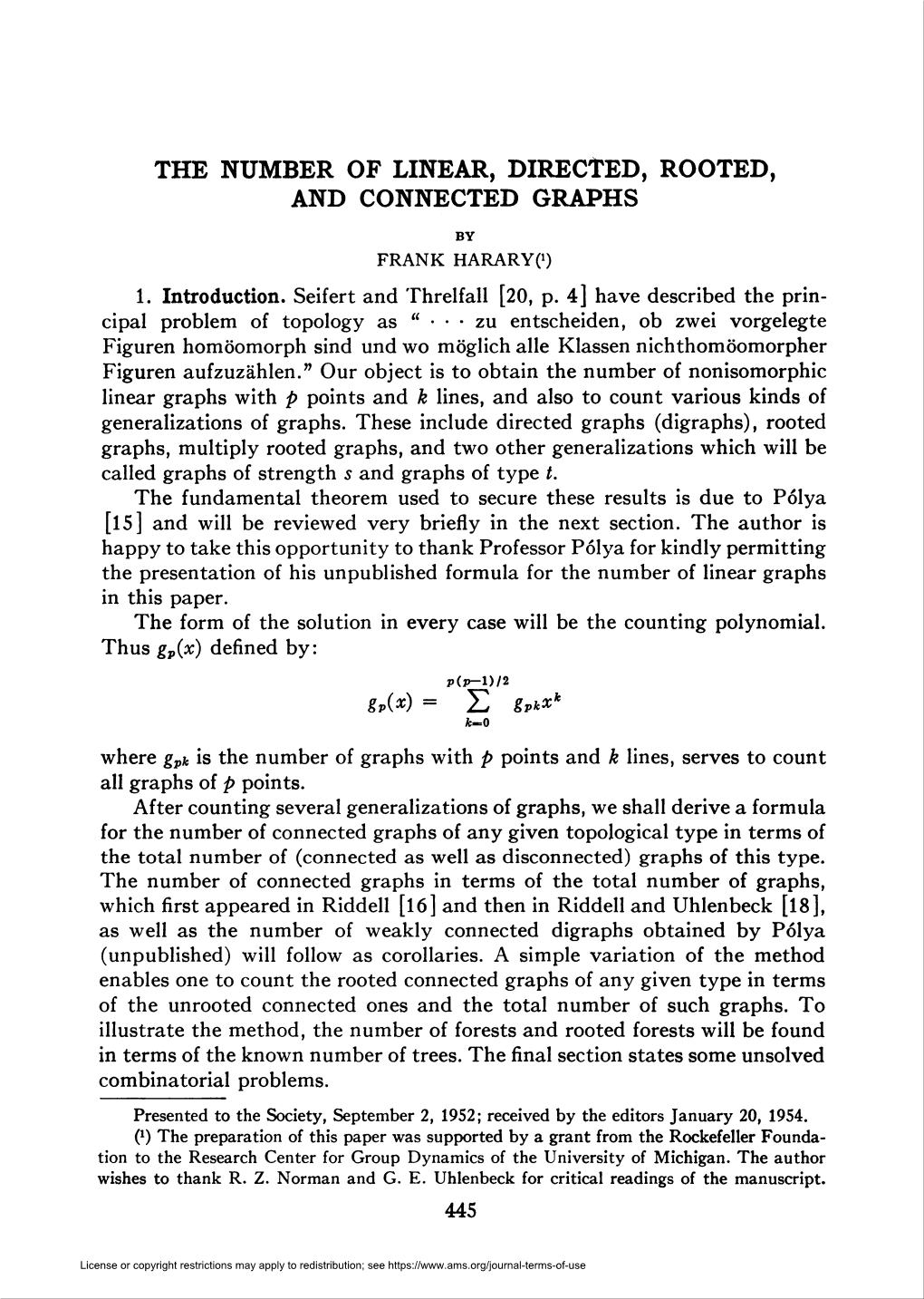 The Number of Linear, Directed, Rooted, and Connected Graphs