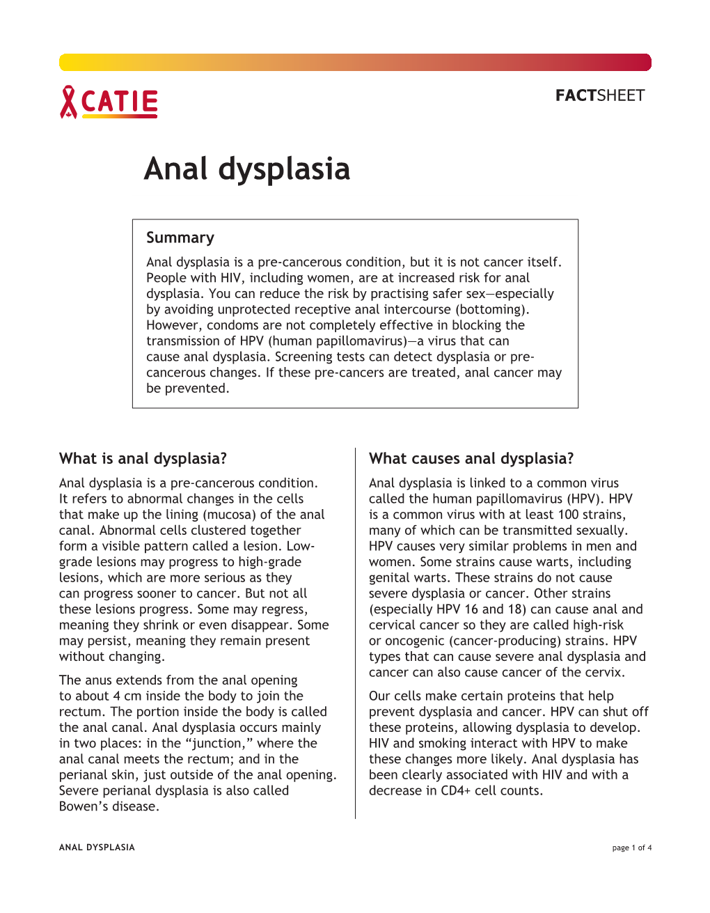 Anal Dysplasia
