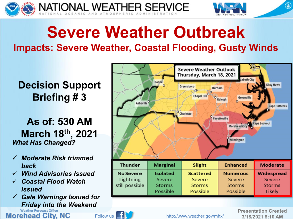 Severe Weather Outbreak Impacts: Severe Weather, Coastal Flooding, Gusty Winds