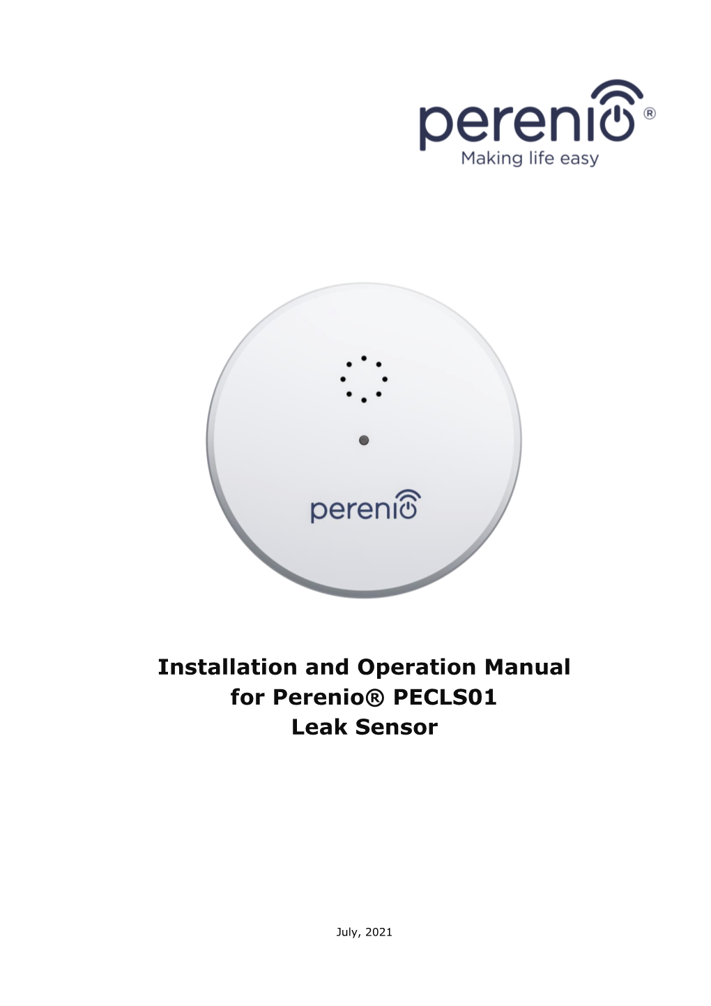 Installation and Operation Manual for Perenio® PECLS01 Leak Sensor