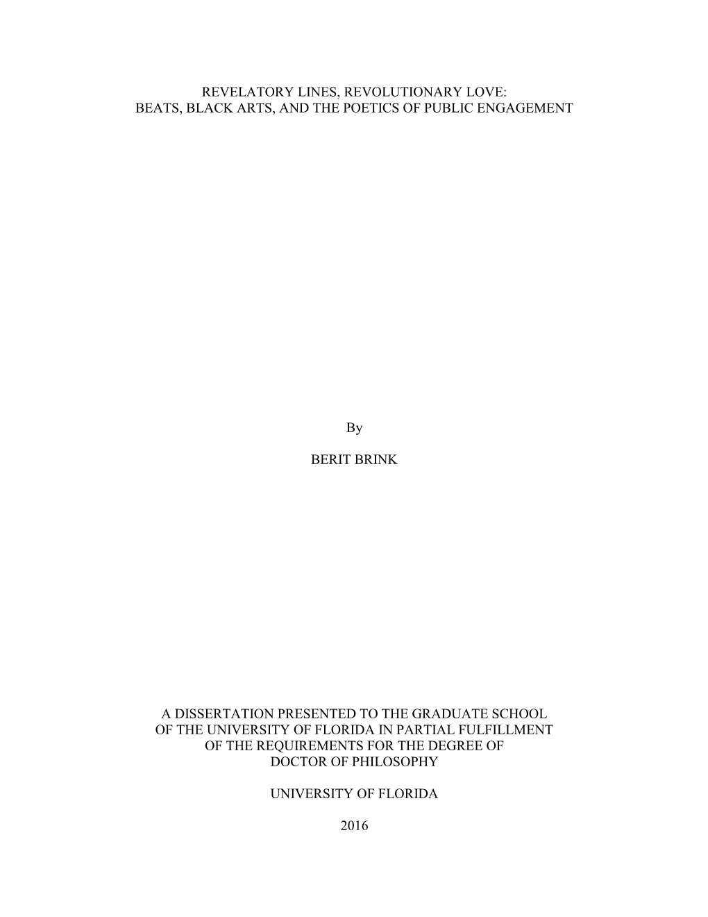 University of Florida Thesis Or Dissertation Formatting Template