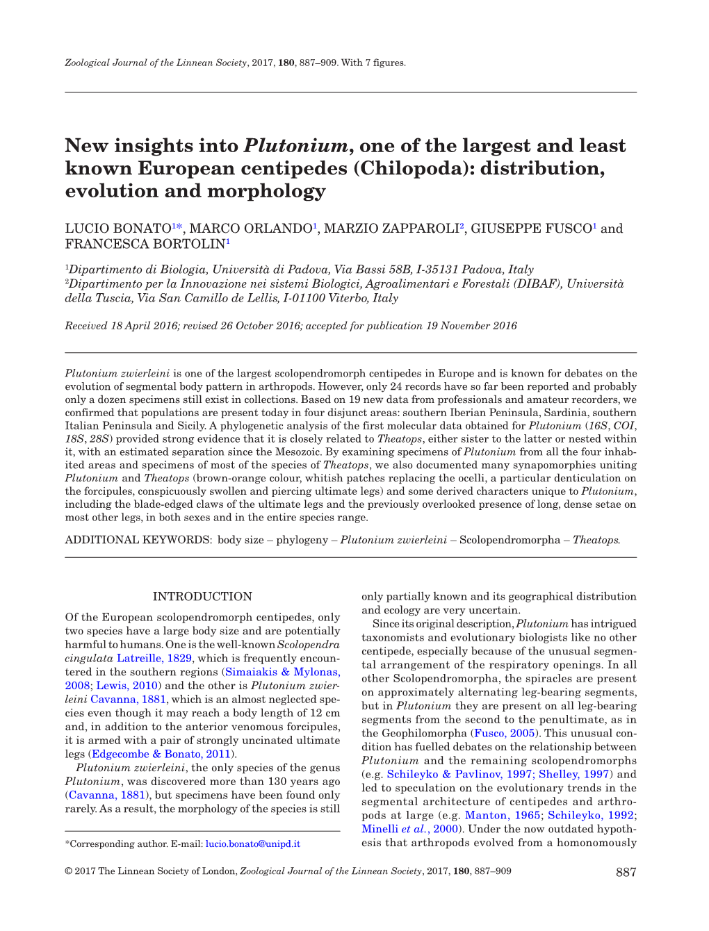 New Insights Into Plutonium, One of the Largest and Least Known European Centipedes (Chilopoda): Distribution, Evolution and Morphology