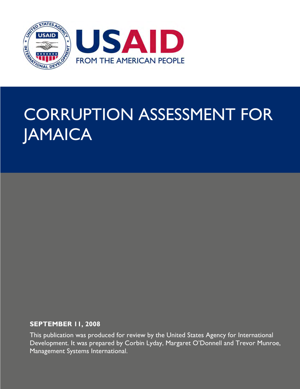 Corruption Assessment for Jamaica