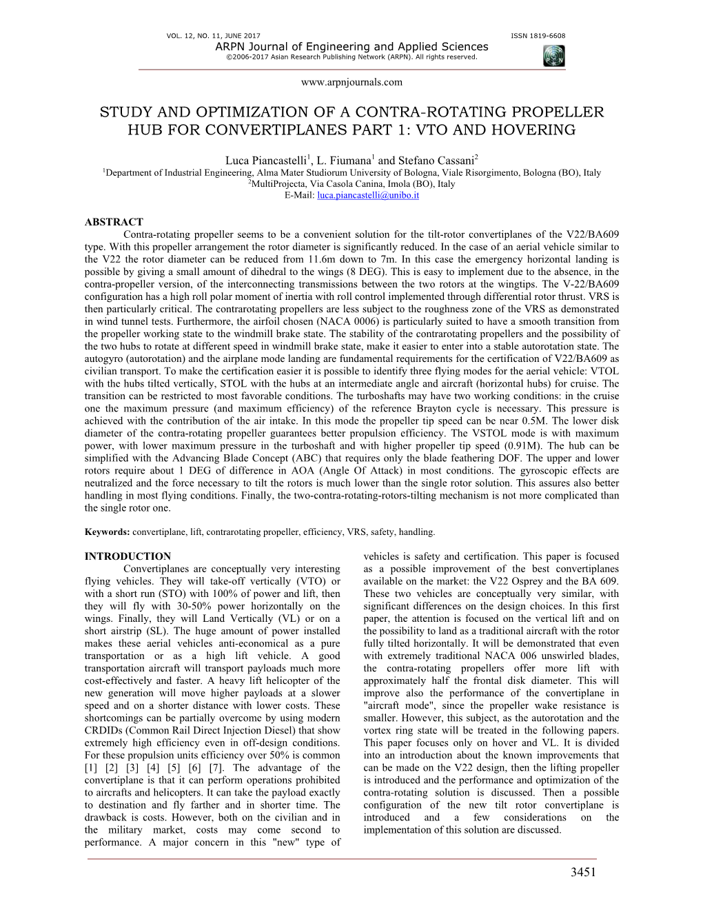 Study and Optimization of a Contra-Rotating Propeller Hub for Convertiplanes Part 1: Vto and Hovering