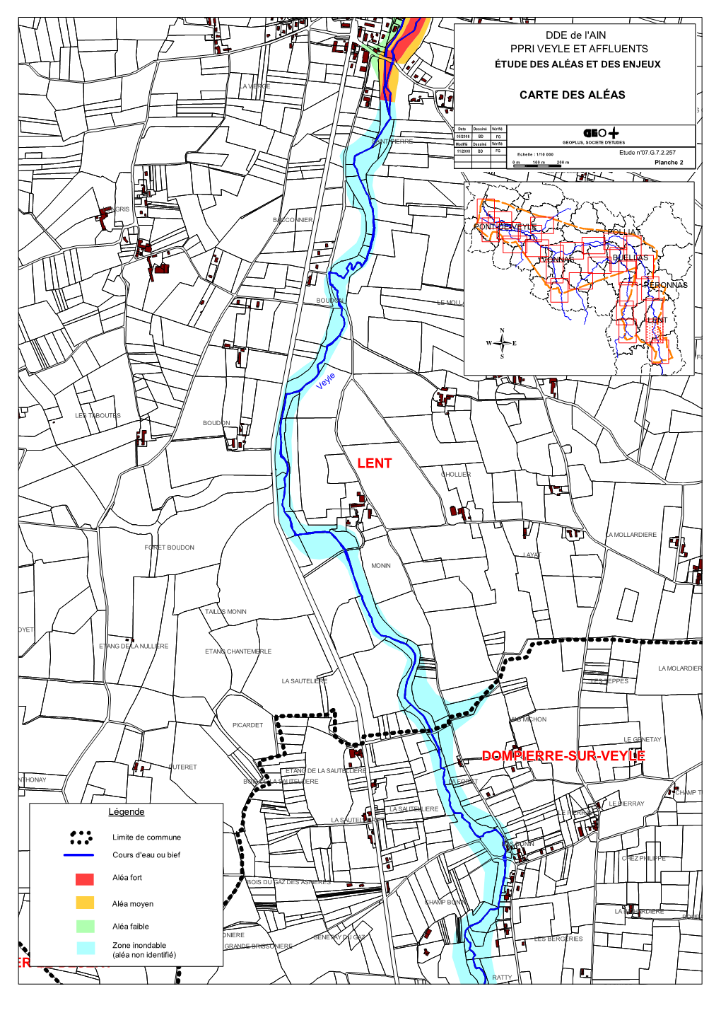 Atlas Des Zones Inondables Par La Veyle Lent Échelle 10000