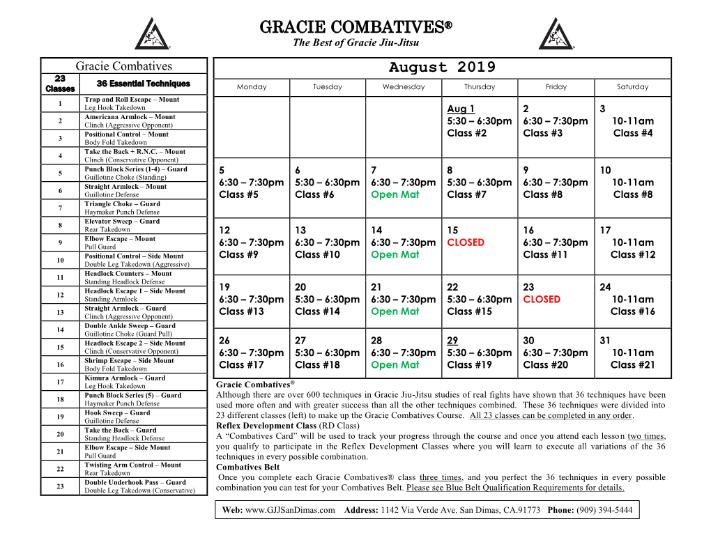 GRACIE COMBATIVES® August 2019