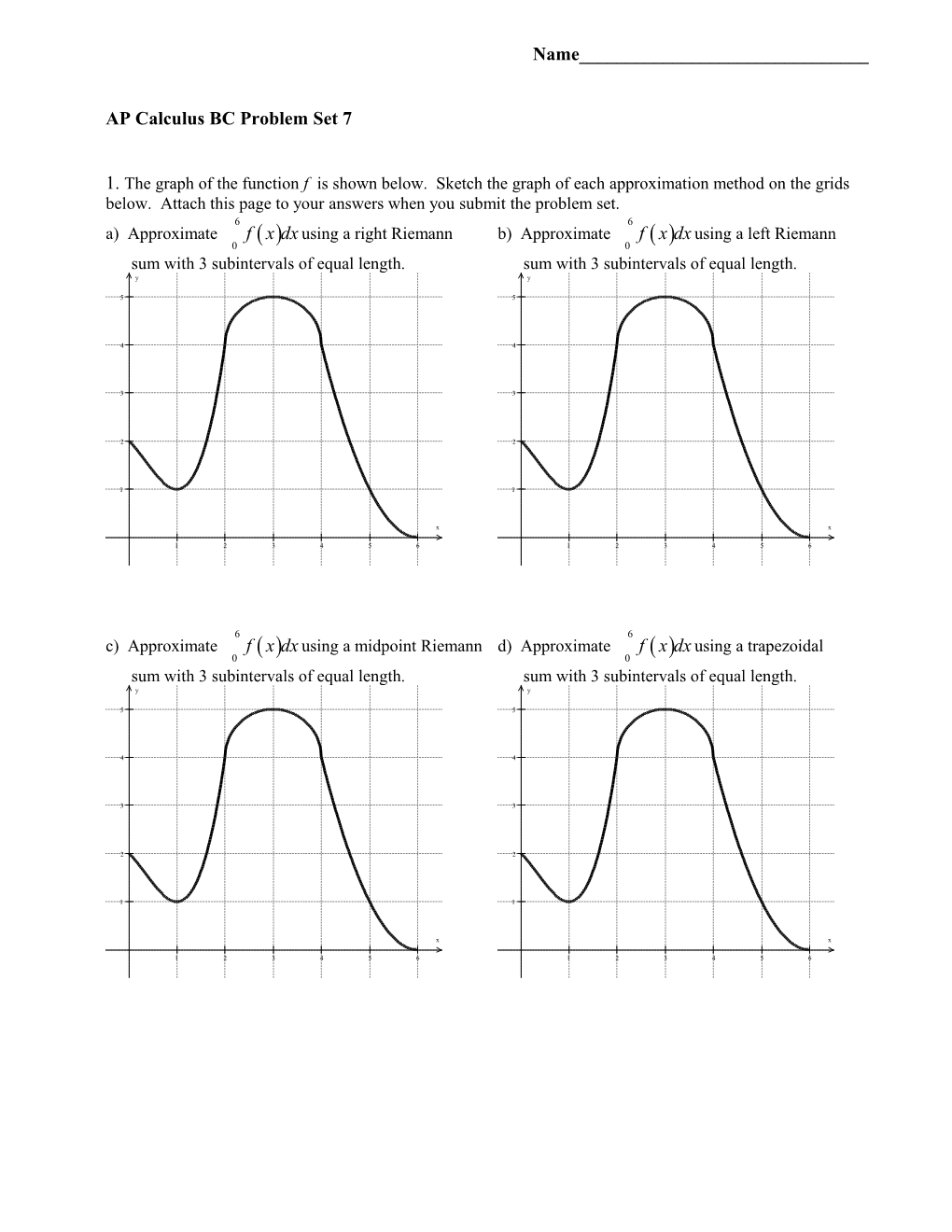 AP Calculus Problem Set 65