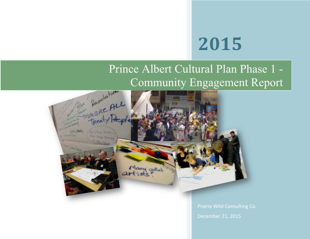 Prince Albert Cultural Plan Phase 1 - Community Engagement Report