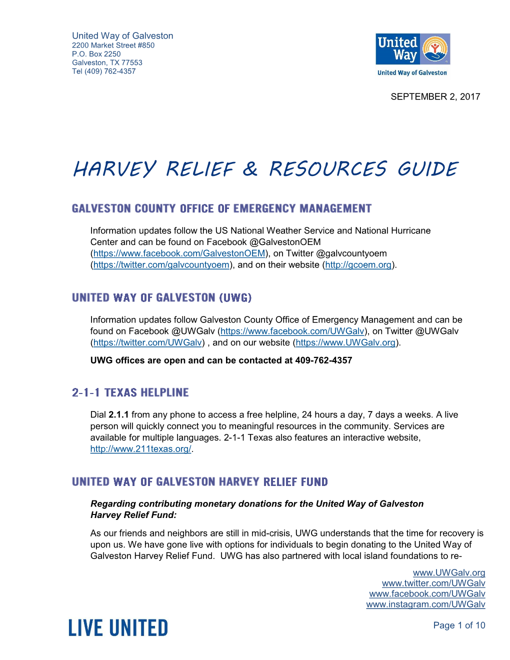 Harvey Relief & Resources Guide