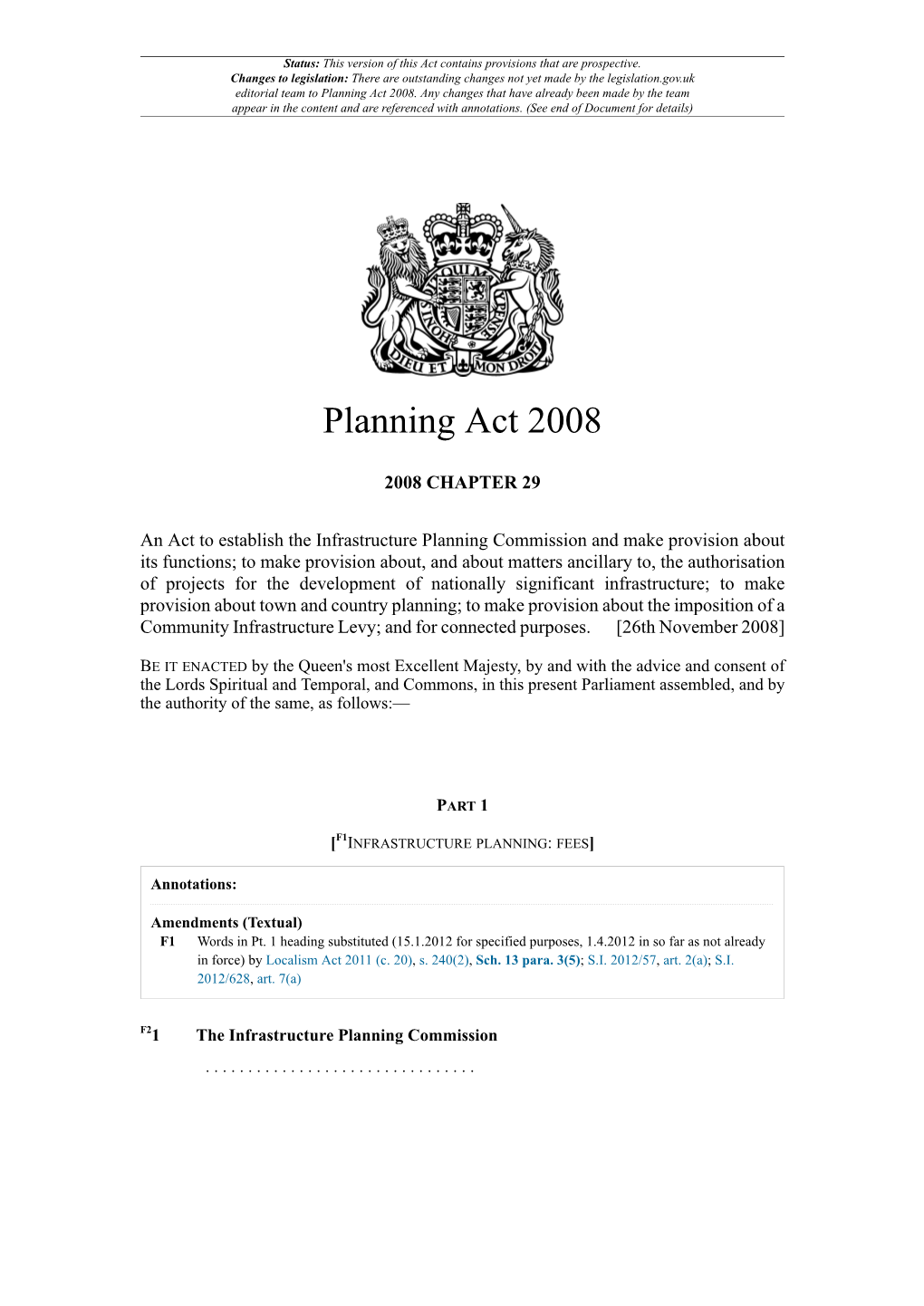 Planning Act 2008