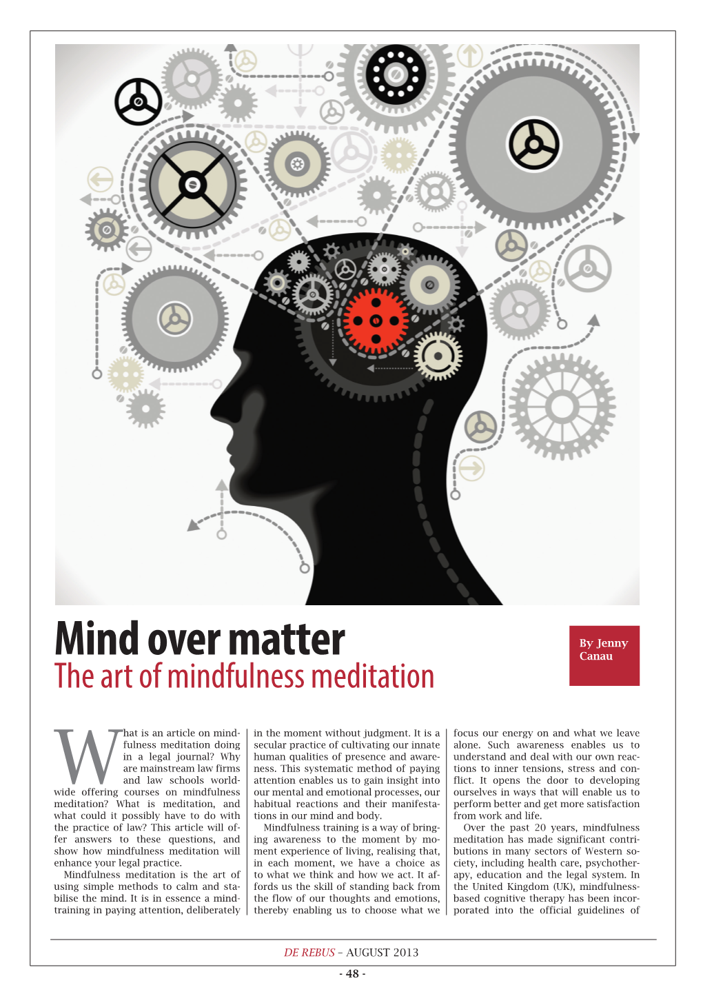 Mind Over Matter Canau the Art of Mindfulness Meditation