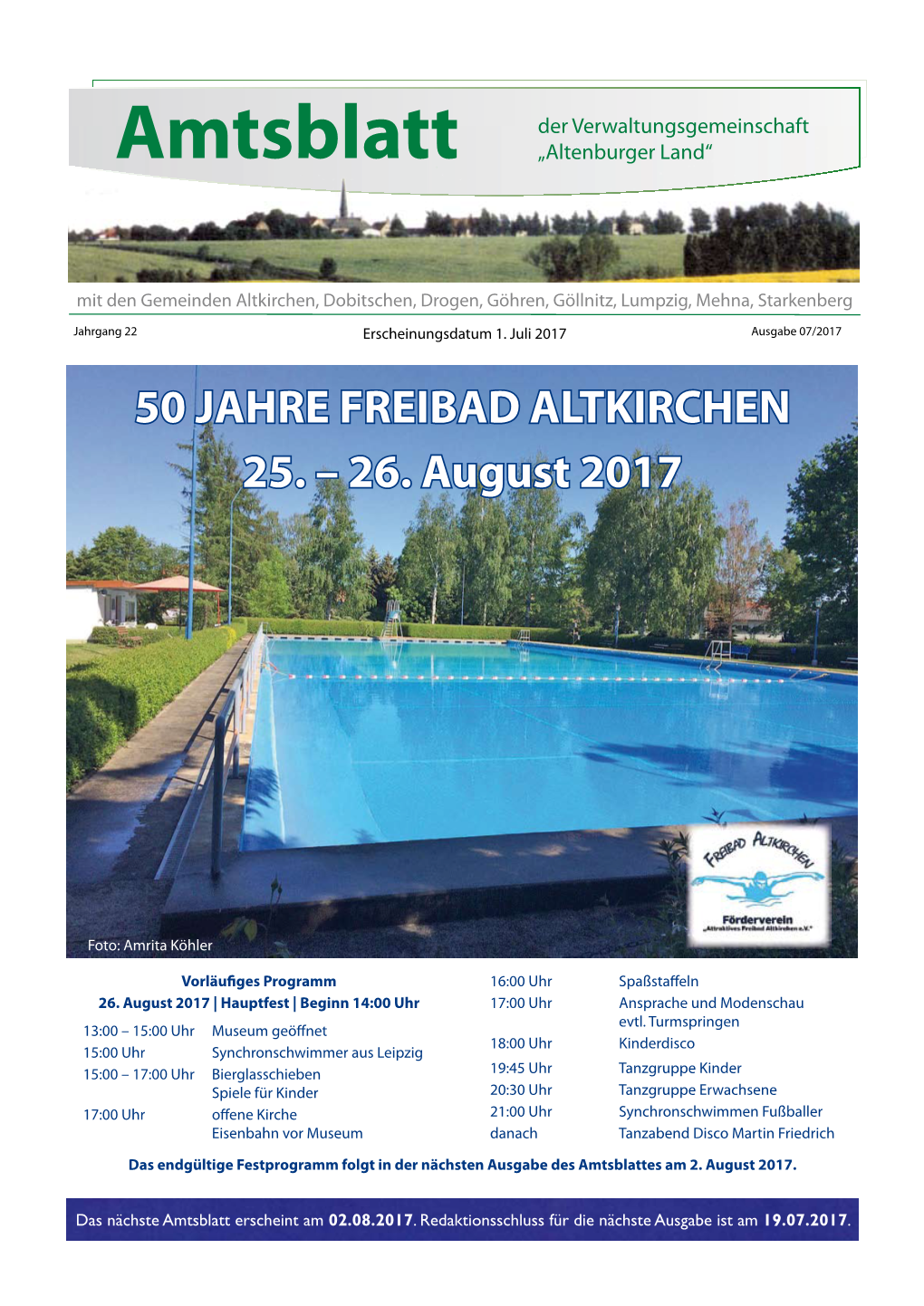 50 JAHRE FREIBAD ALTKIRCHEN 25. – 26. August 2017