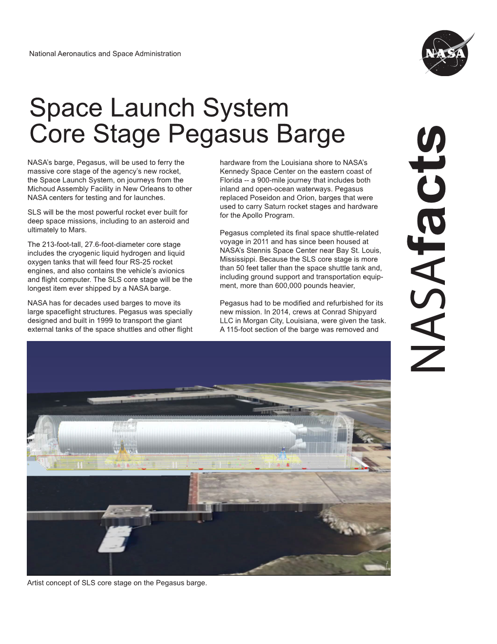 Space Launch System Core Stage Pegasus Barge