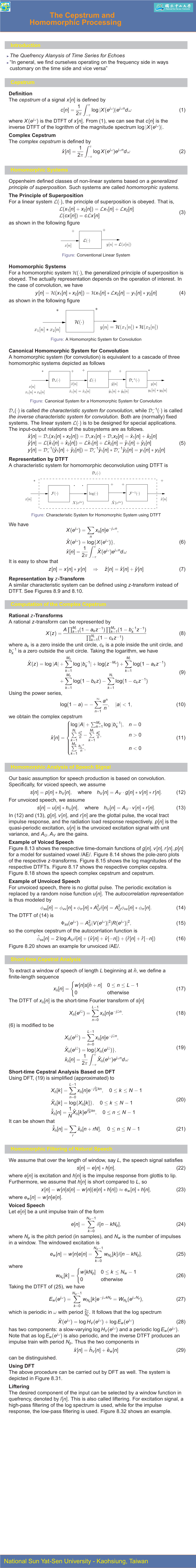 The Cepstrum and Homomorphic Processing