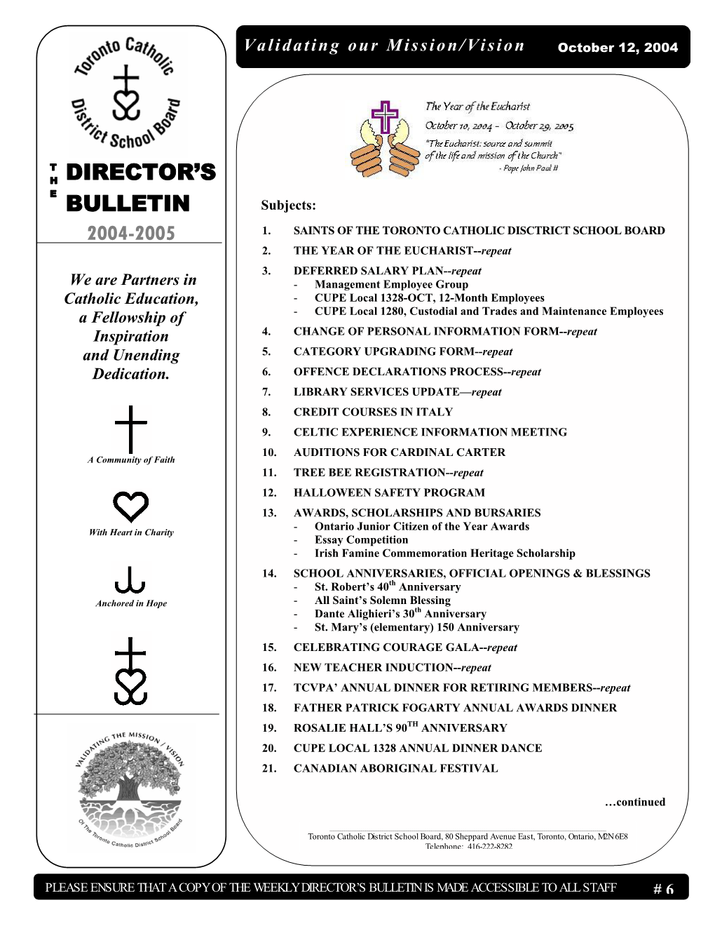 Director's Bulletin