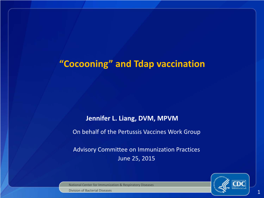 Cocooning and Tdap Vaccination