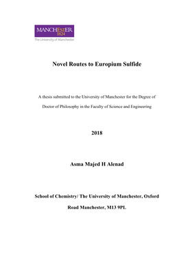Novel Routes to Europium Sulfide