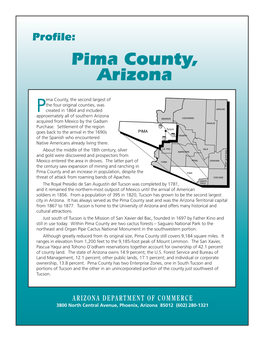 Pima County, the Second Largest Of