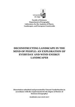 Deconstructing Landscape in the Mind of People: an Exploration of Everyday and Wind Energy Landscapes