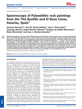 Spectroscopy of Palaeolithic Rock Paintings from the Tito Bustillo and El Buxu Caves, Asturias, Spain† Antonio Hernanz,A* José M