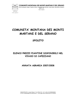 Comunita' Montana Dei Monti Martani E Del Serano