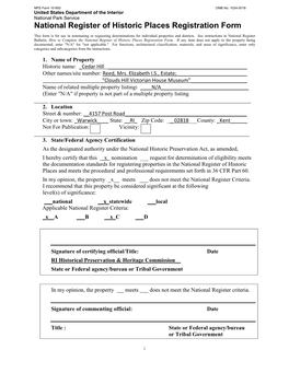 National Register of Historic Places Registration Form