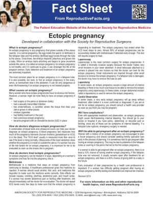 Ectopic Pregnancy (Fact Sheet)