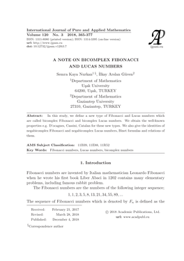 A NOTE on BICOMPLEX FIBONACCI and LUCAS NUMBERS Semra