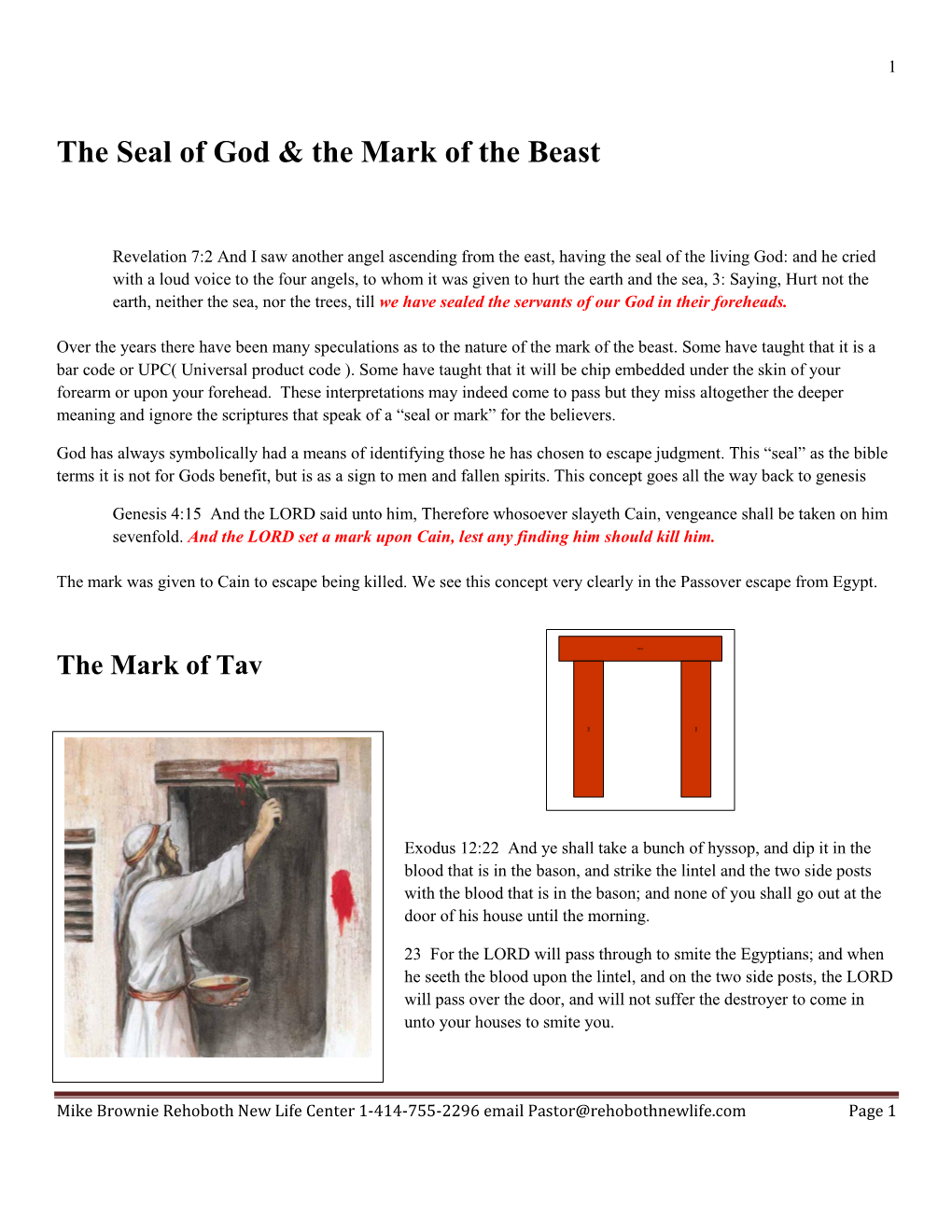 The Seal of God & the Mark of the Beast