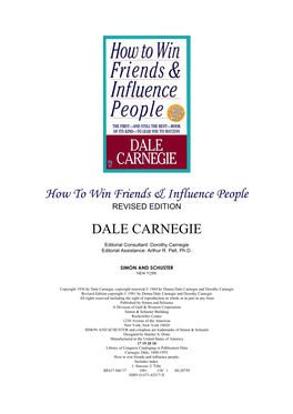 How to Win Friends & Influence People DALE CARNEGIE