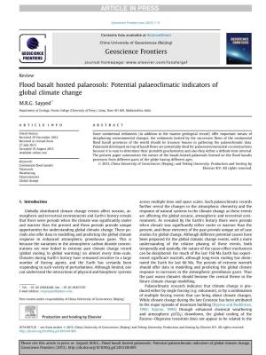 Flood Basalt Hosted Palaeosols: Potential Palaeoclimatic Indicators of Global Climate Change