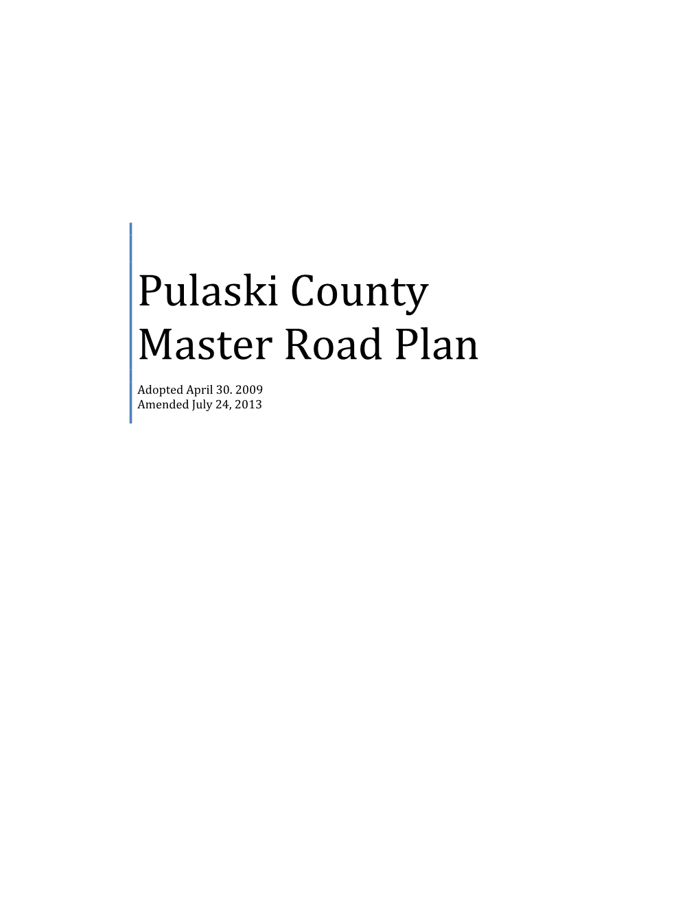 Pulaski County Master Road Plan